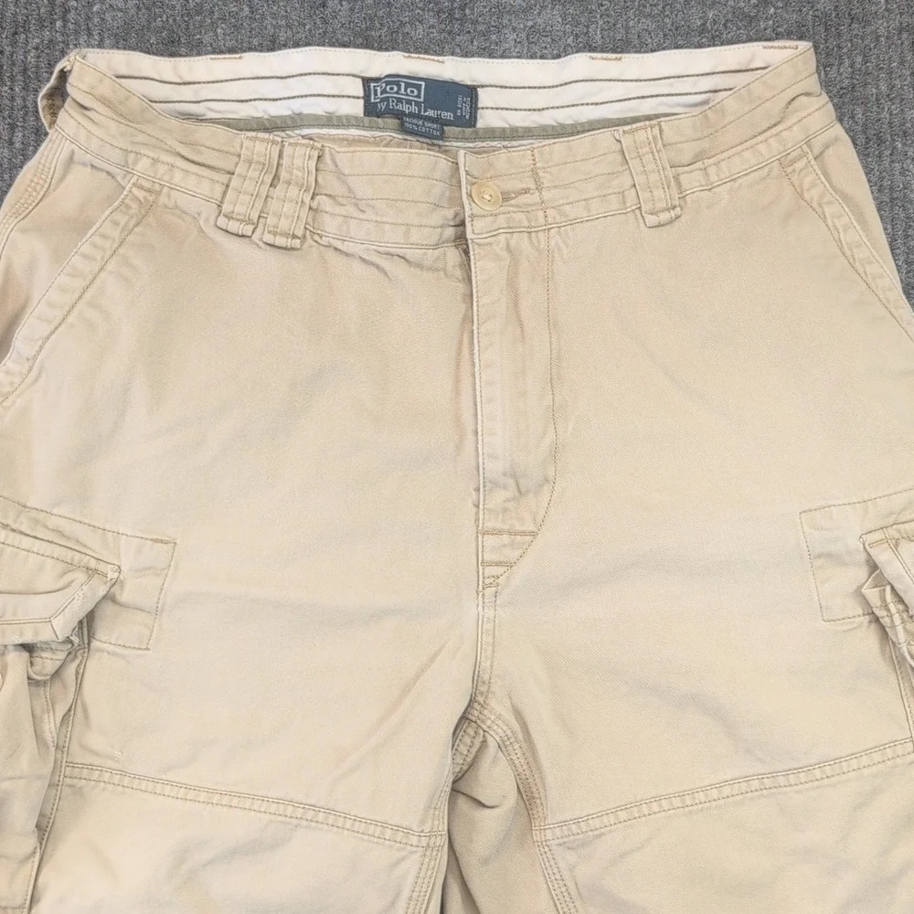 Polo Ralph Lauren Gellar Fatigue Men's size 34 Beige Cotton Cargo Chino Shorts